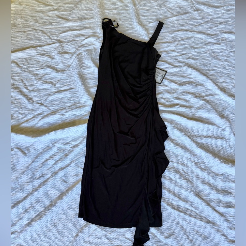 Vince Camuto One Shoulder Black Dress